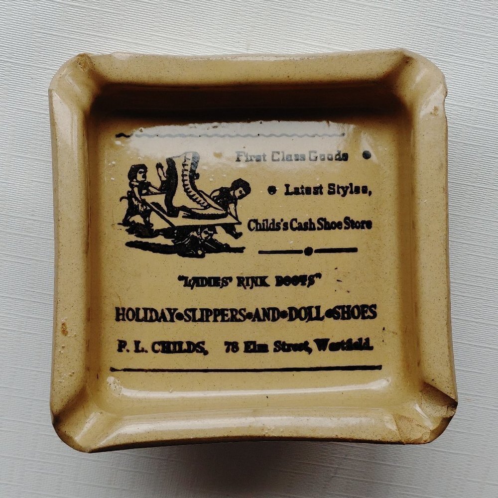 Vintage Moira Pottery England Heavy Stoneware Advertising Ashtray Ladies…